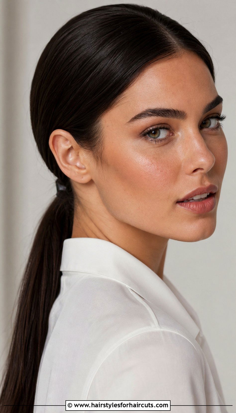 Low Sleek Ponytail - 25 straight hair ponytail hairstyles - 25 straight hair ponytail hairstyles