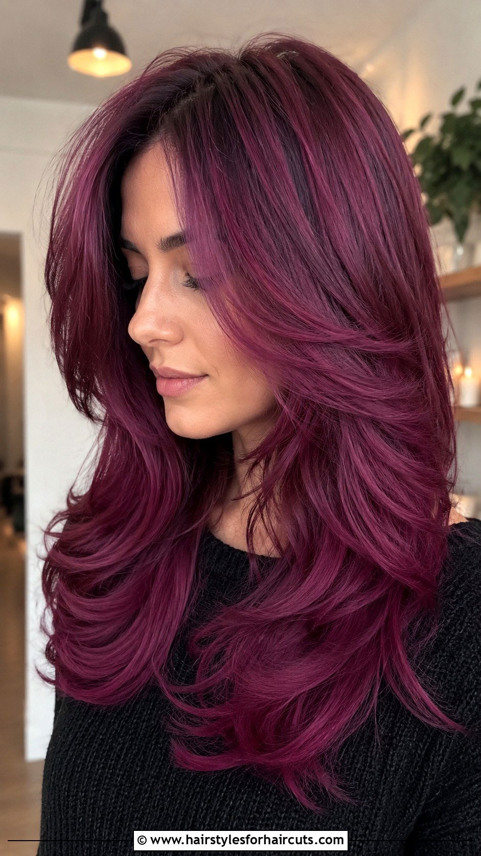 Magenta Layered Haircut - 25 pink ladies hairstyles - 25 pink ladies hairstyles