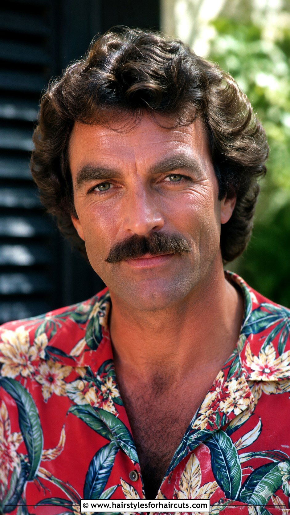 Magnum PI Mustache With Feathered Hair - 25 80s facial hairstyles - 25 80s facial hairstyles