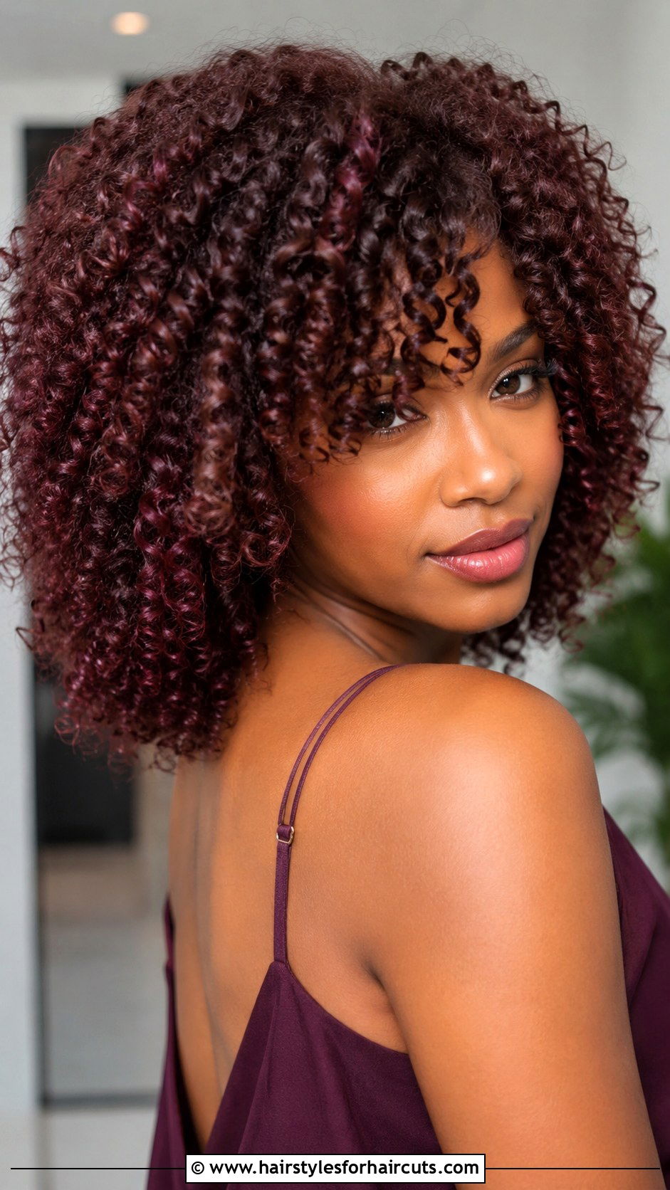 Mahogany Brown Spiral Curls - 25 brown hairstyles - 25 brown hairstyles