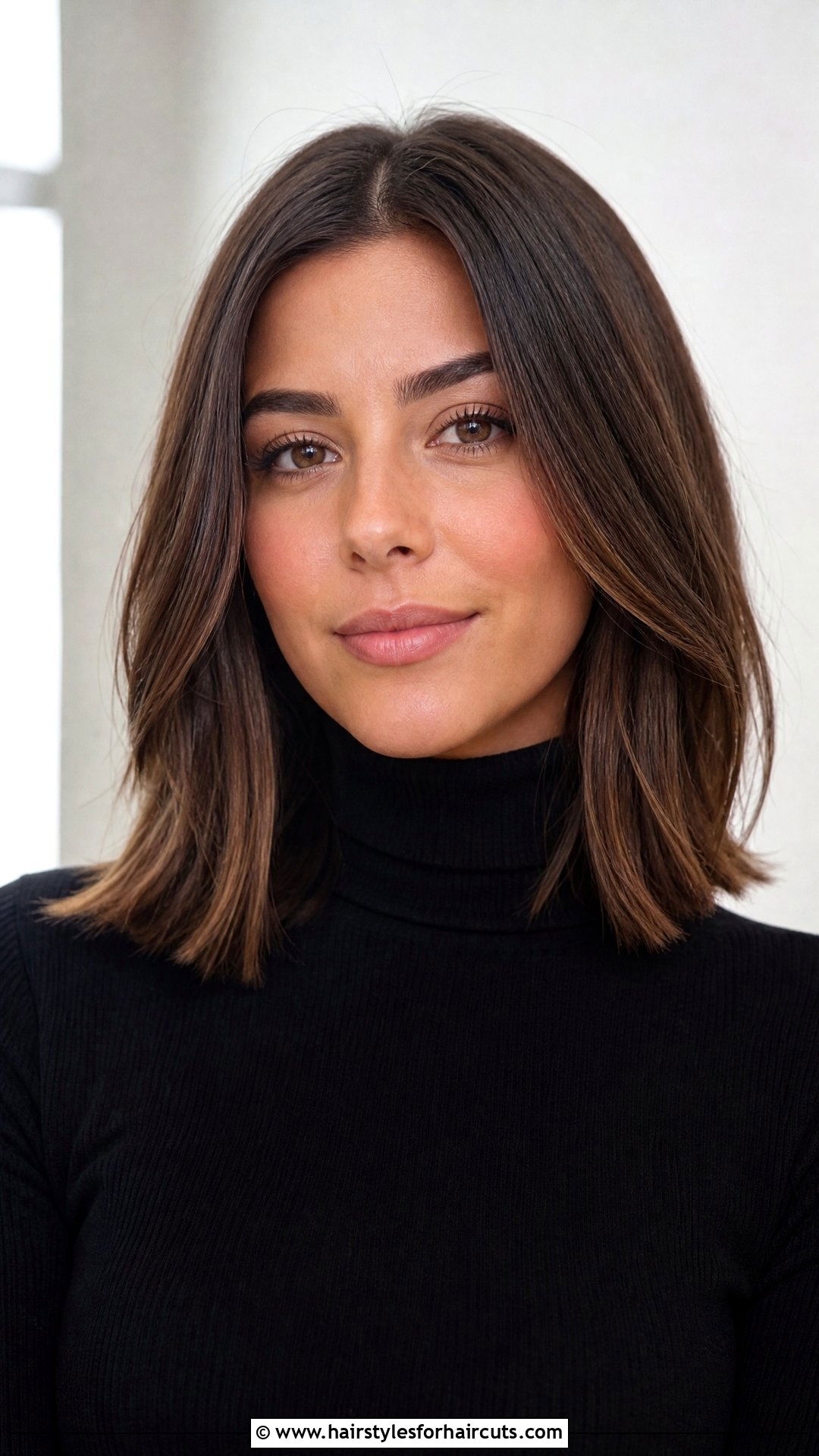 Medium Blunt Lob - 25 hairstyles without bangs for medium length hair - 25 hairstyles without bangs for medium length hair