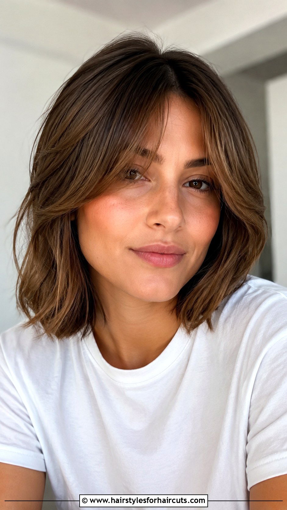 Medium Bob With Curtain Bangs - 25 medium long haircuts for thin hair - 25 medium long haircuts for thin hair
