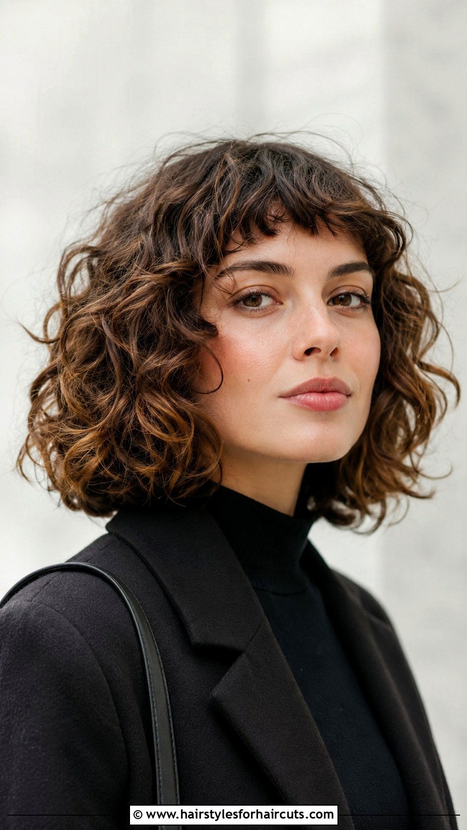 Medium Bob With Micro Bangs - 25 medium haircuts for curly hair women - 25 medium haircuts for curly hair women
