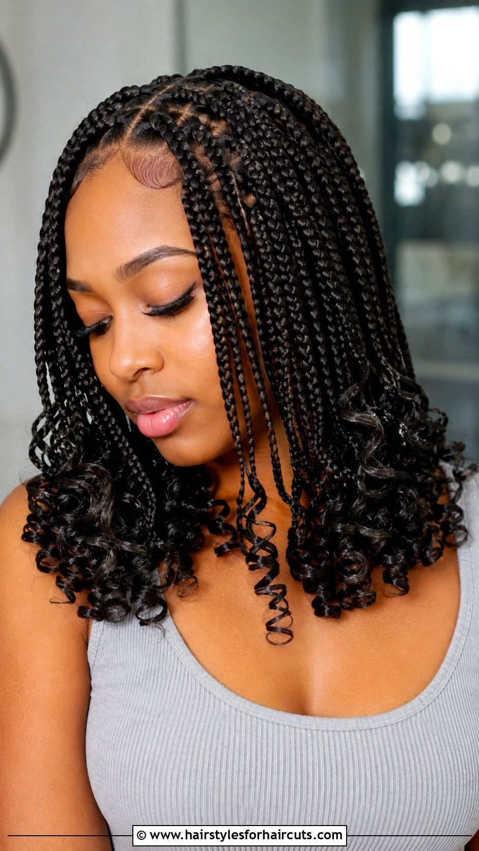 Medium Box Braids With Curly Ends - 25 box braids hairstyles for black hair - 25 box braids hairstyles for black hair