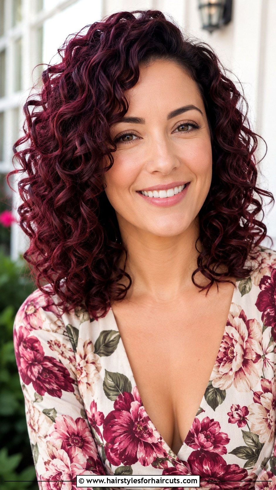 Medium Burgundy Curls - 25 burgundy hairstyles - 25 burgundy hairstyles