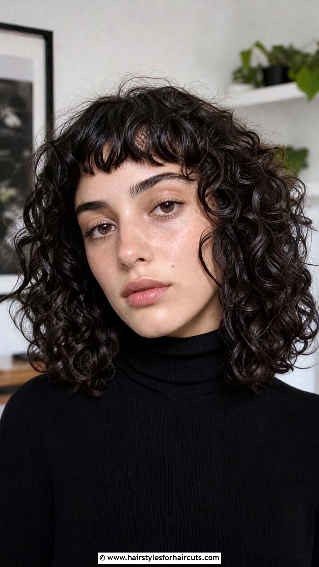 Medium Curly Cut with Micro Bangs - 25 girls curly haircuts - 25 girls curly haircuts