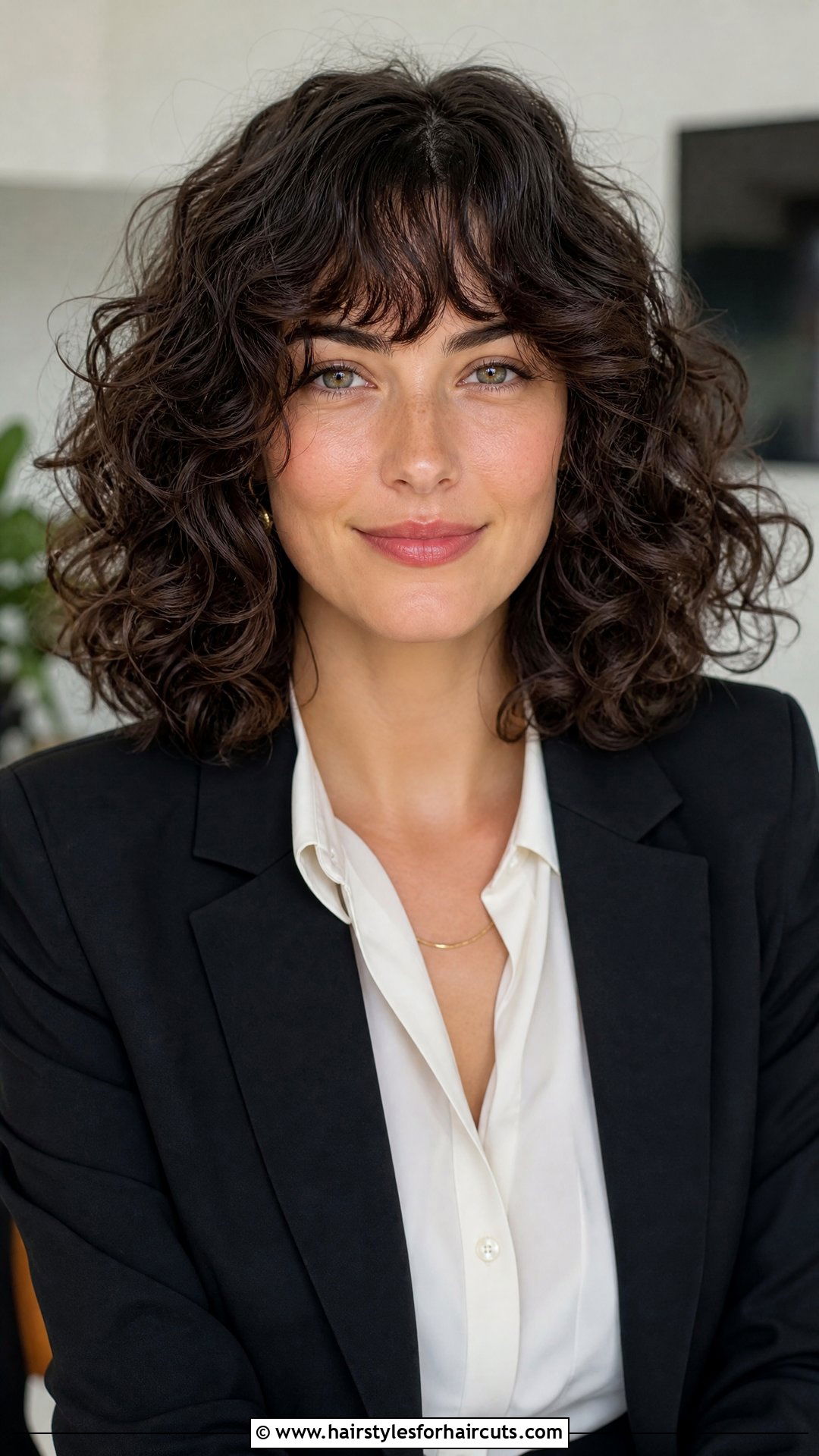 Medium Curly Hair With Bottleneck Bangs - 25 curly hair with bangs hairstyles - 25 curly hair with bangs hairstyles