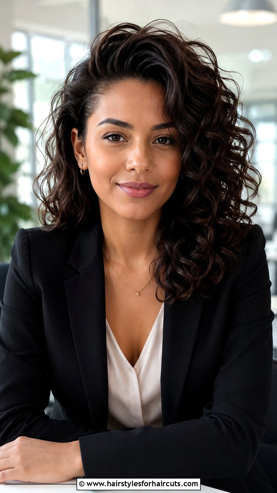Medium Curly Hair With Deep Side Part - 25 haircuts for round faces and curly hair - 25 haircuts for round faces and curly hair