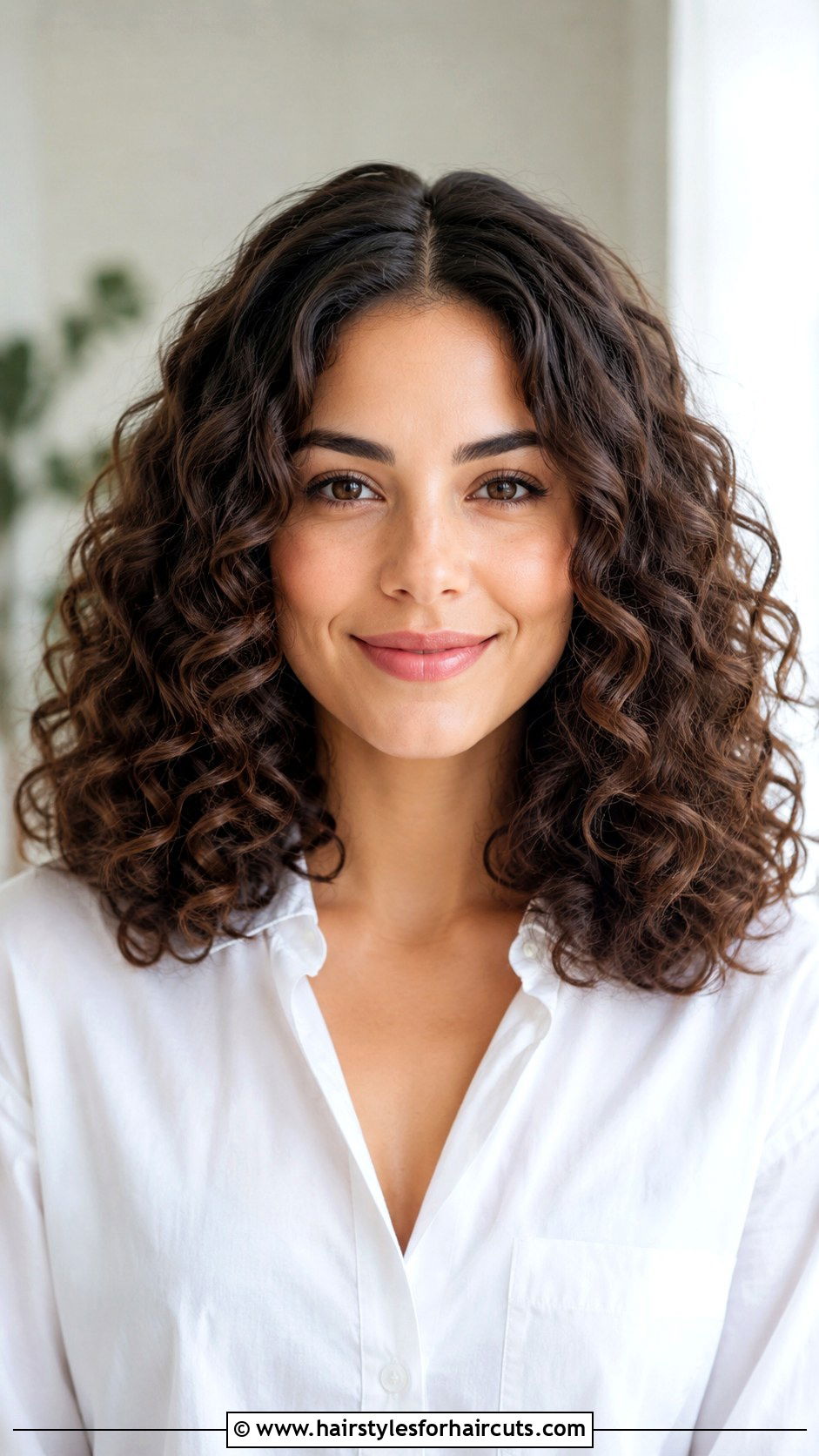 Medium Curly Hair With Middle Part - 25 medium haircuts for women with curly hair - 25 medium haircuts for women with curly hair