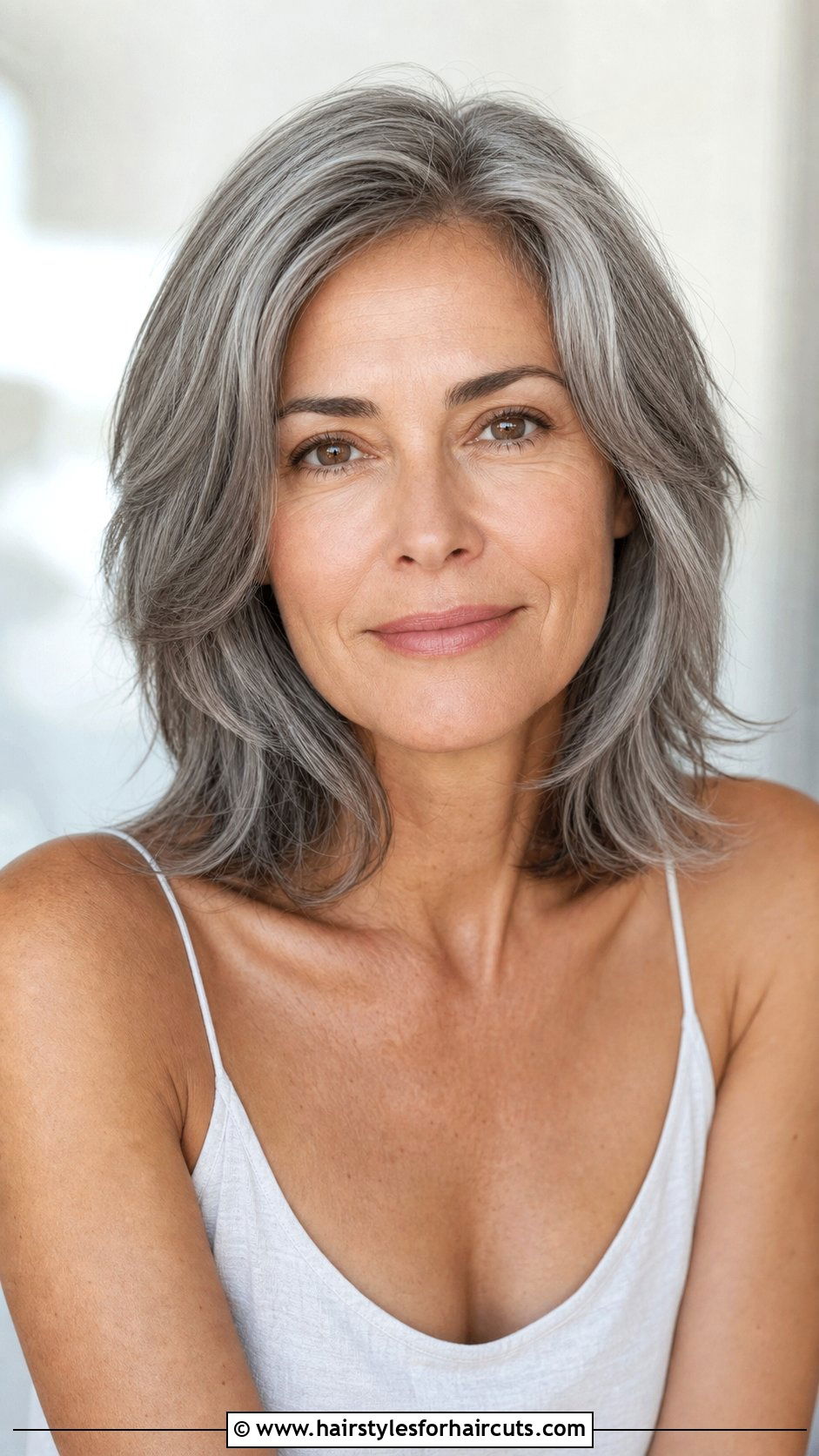 Medium Gray Layered Cut - 25 gray hairstyles for women over 60 - 25 gray hairstyles for women over 60