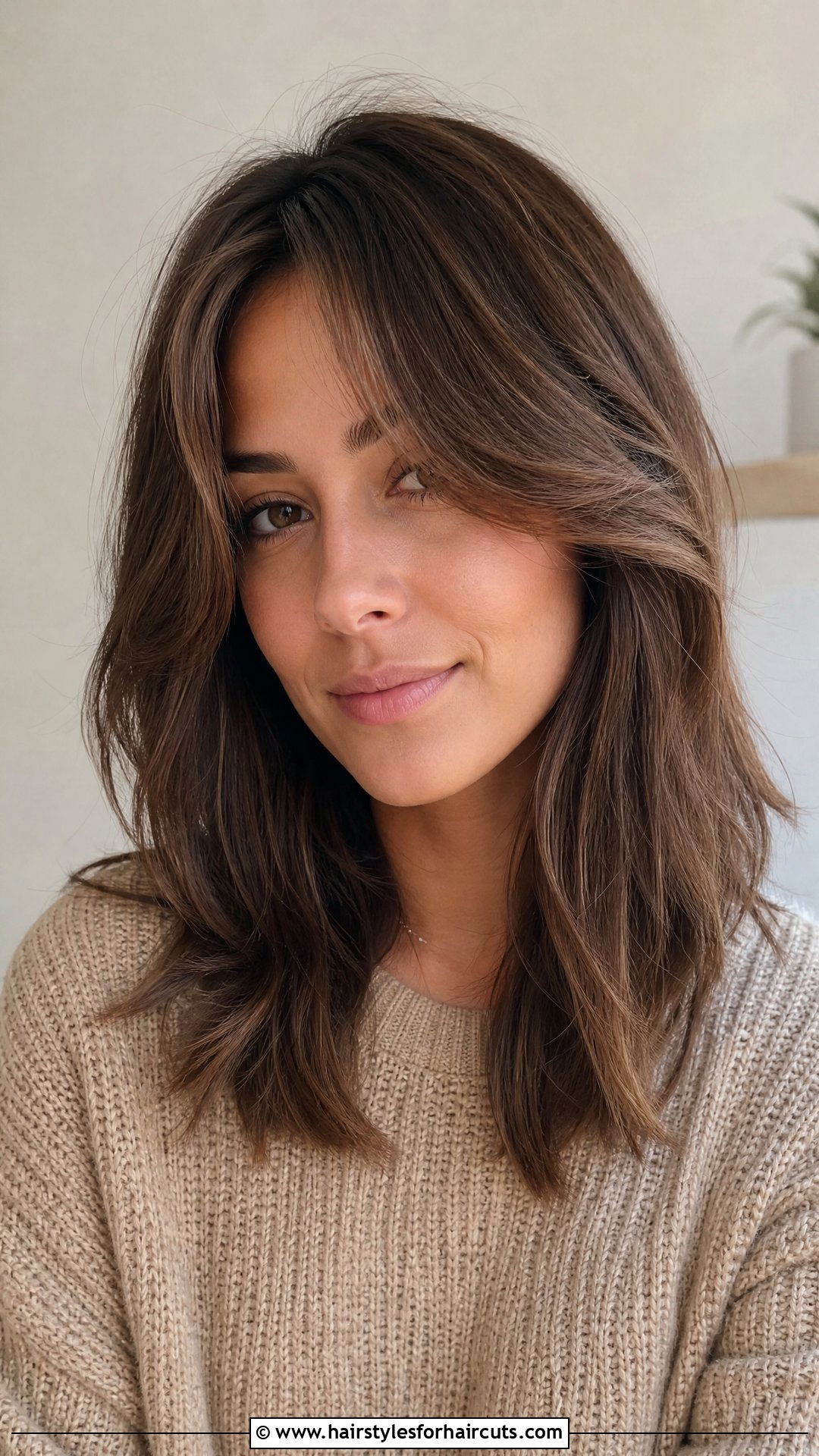 Medium Layered Haircut With Curtain Bangs - 25 women layer haircuts - 25 women layer haircuts
