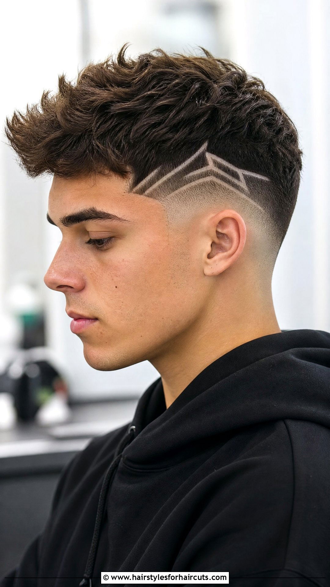 Medium Taper With Shaved Design - 25 taper haircuts medium hair - 25 taper haircuts medium hair