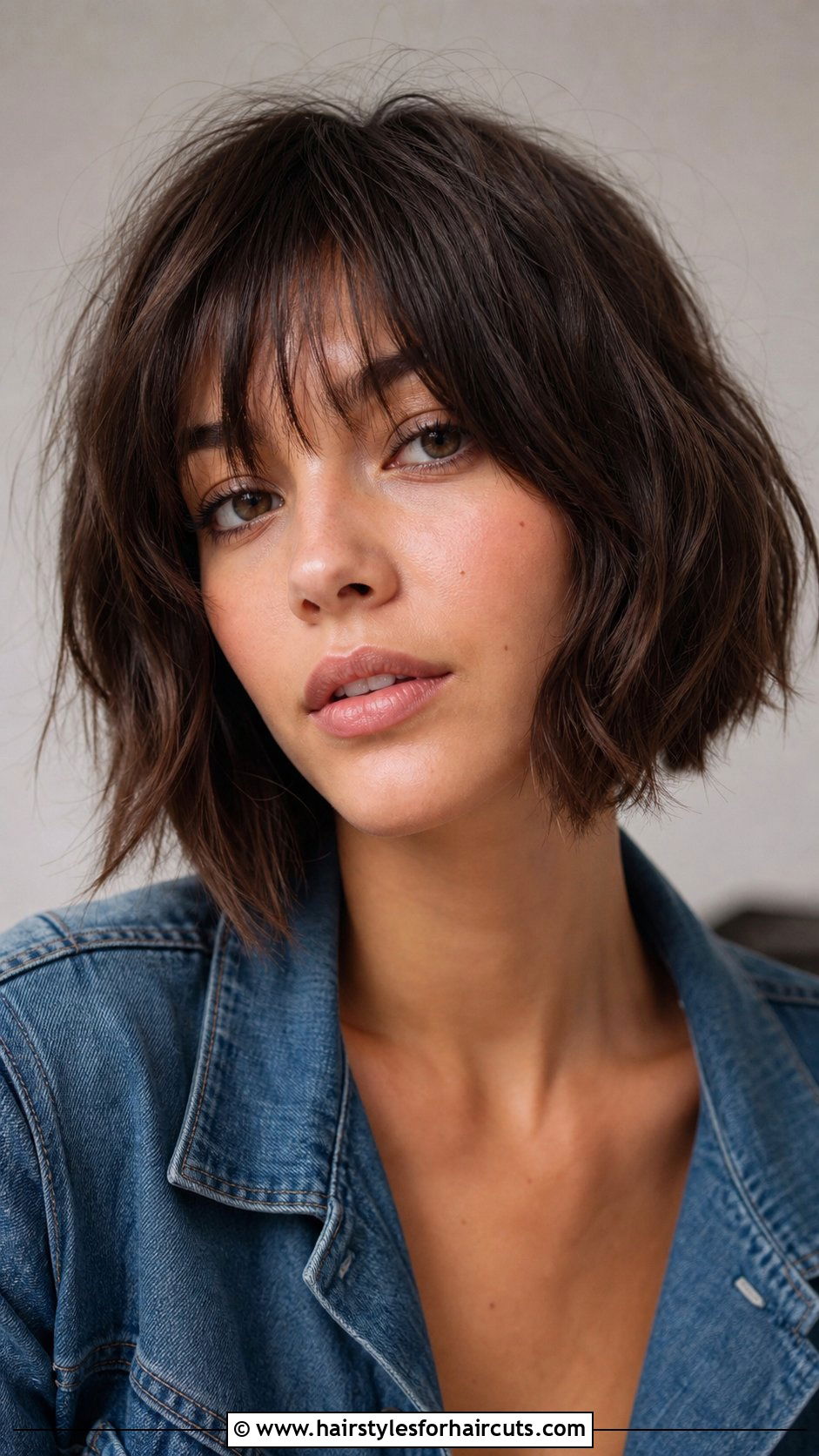 Messy Bob With Bangs - 25 hairstyles for long faces - 25 hairstyles for long faces