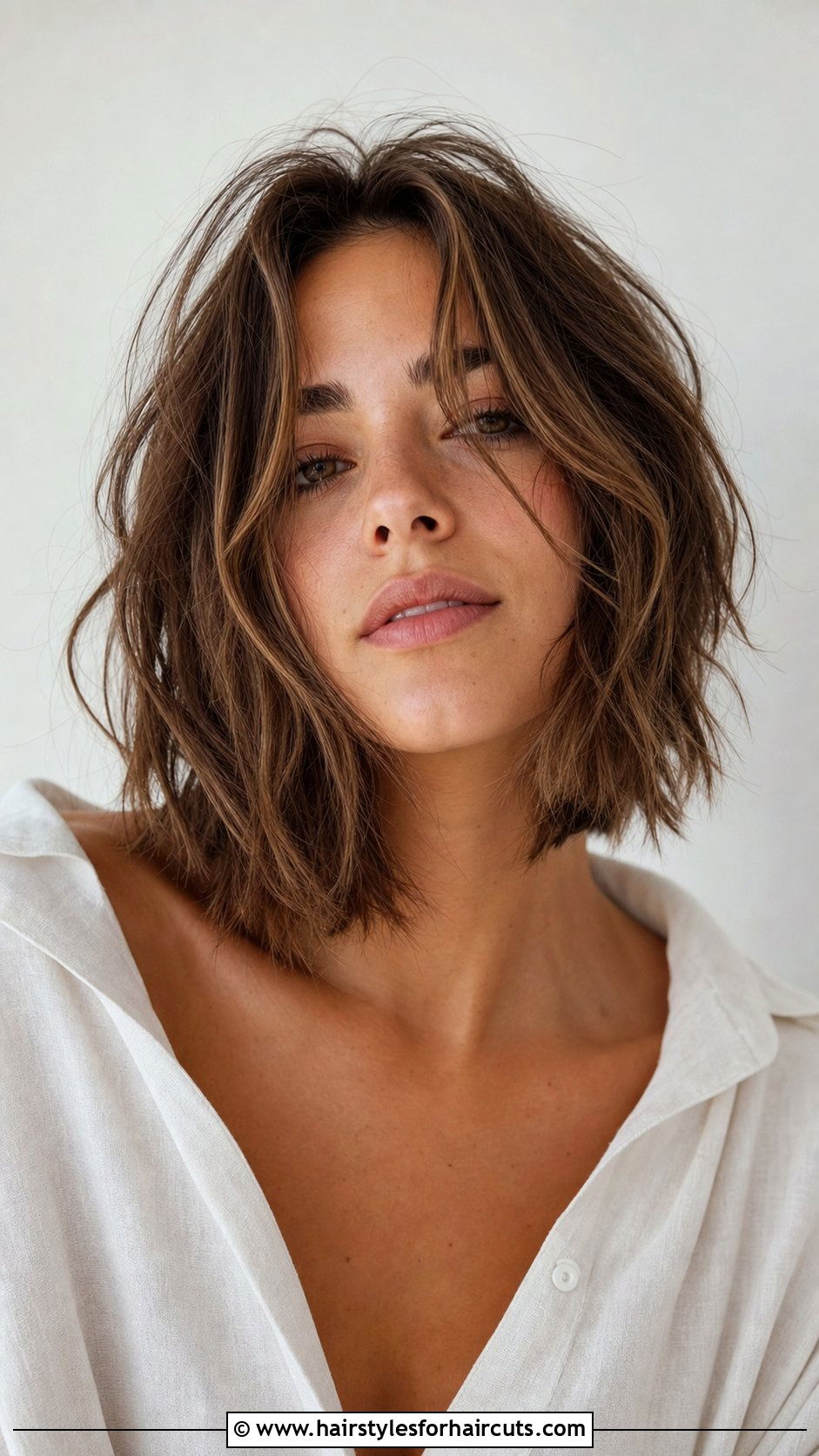 Messy Bob With Face Framing Layers - 25 hairstyles for hair that grows forward woman - 25 hairstyles for hair that grows forward woman