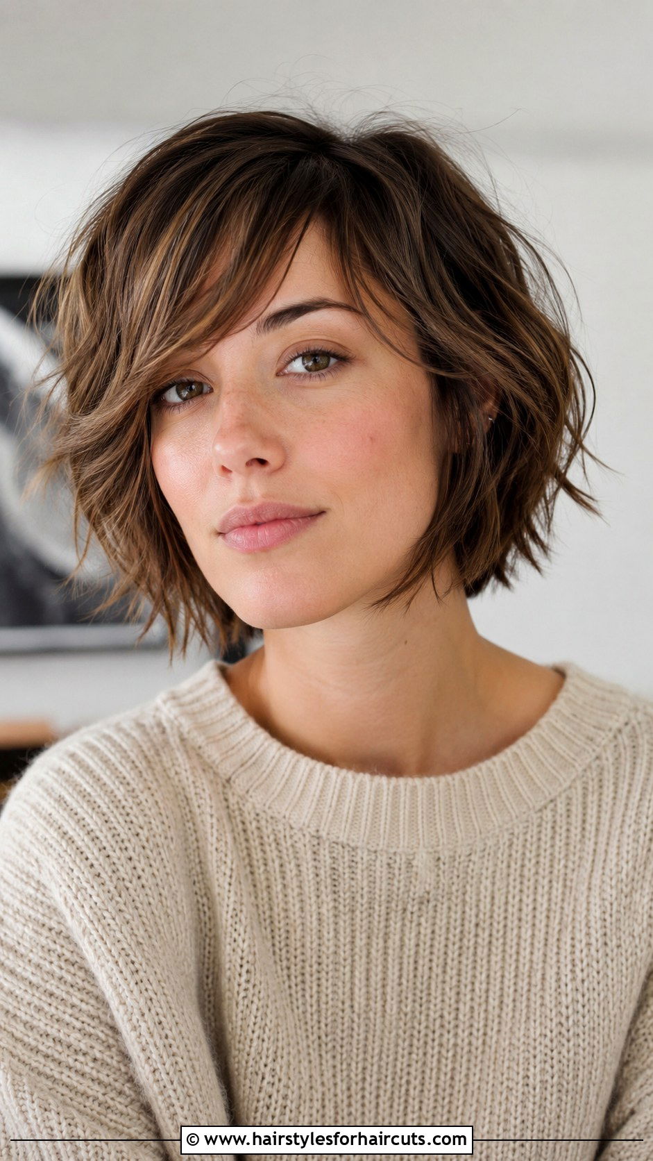 Messy Bob With Side Bangs - 25 hairstyles for small foreheads - 25 hairstyles for small foreheads