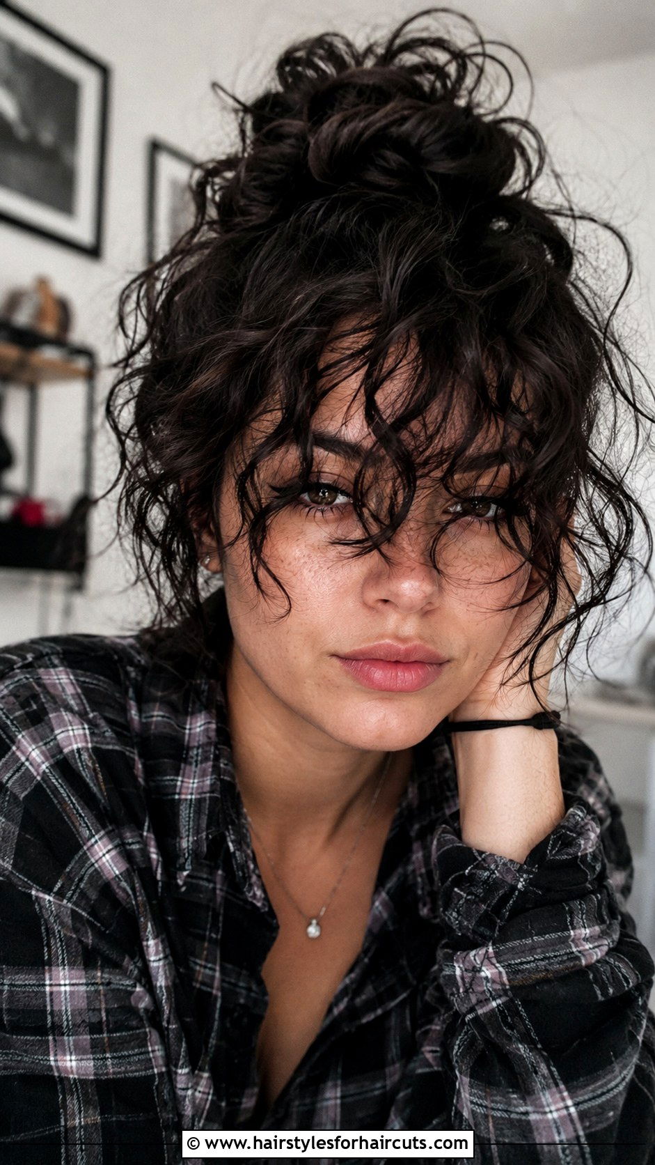 Messy Bun Emo Curls - 25 emo hairstyles for curly hair - 25 emo hairstyles for curly hair