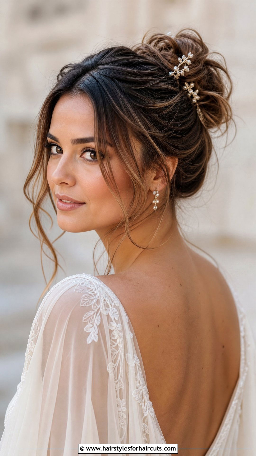 Messy Bun Wedding Hairstyle - 25 wedding hairstyles - 25 wedding hairstyles