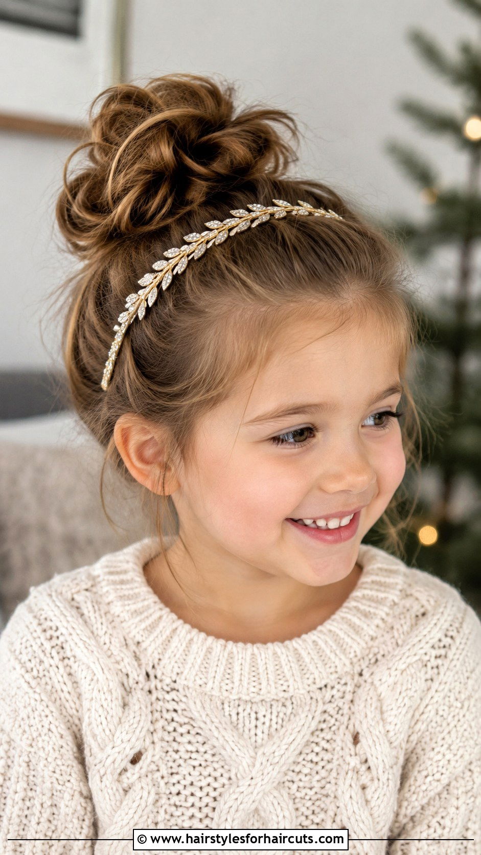Messy Bun With Headband - 25 hairstyles for 5 year old girl - 25 hairstyles for 5 year old girl