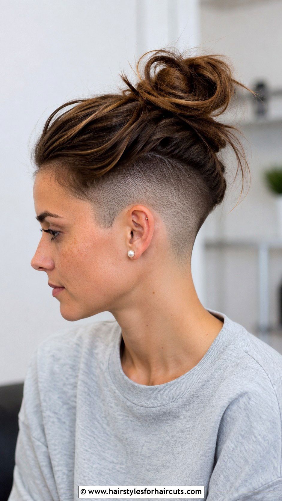 Messy Bun With Undercut - 25 goofy ahh haircuts - 25 goofy ahh haircuts