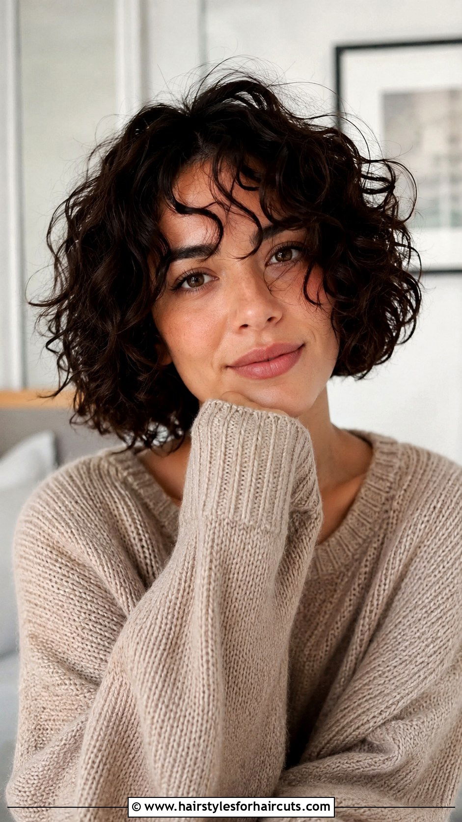 Messy Curly Bob - 25 short haircuts for curly hair over 50 - 25 short haircuts for curly hair over 50