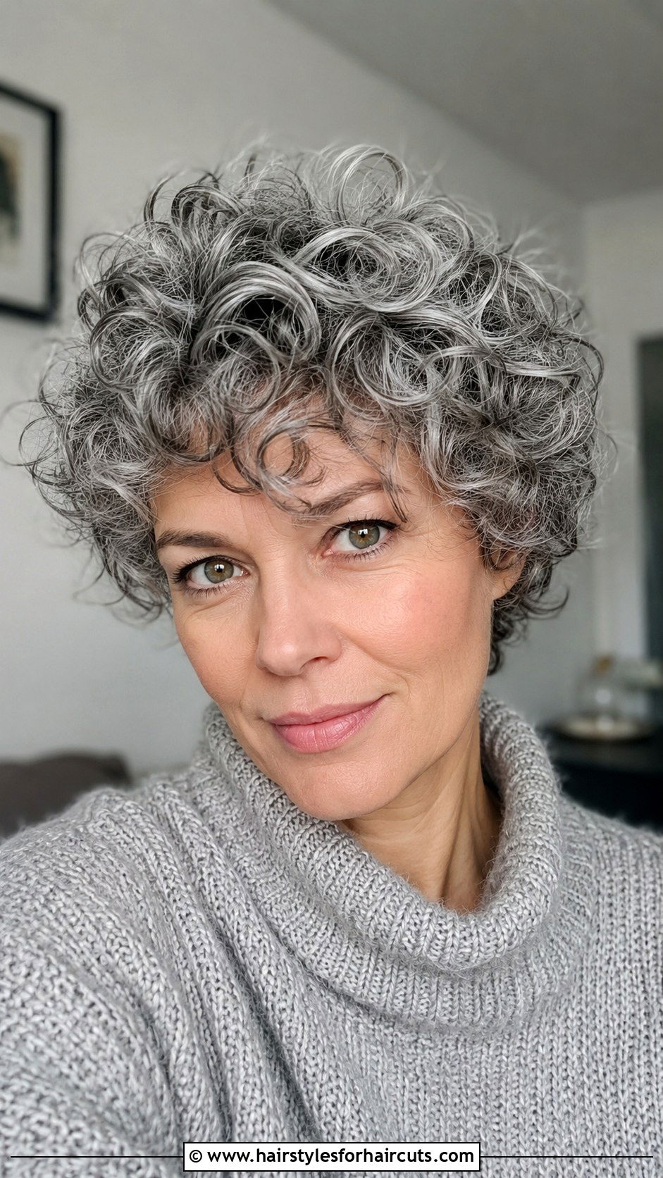 Messy Curly Crop - 25 choppy short curly hairstyles for grey hair - 25 choppy short curly hairstyles for grey hair