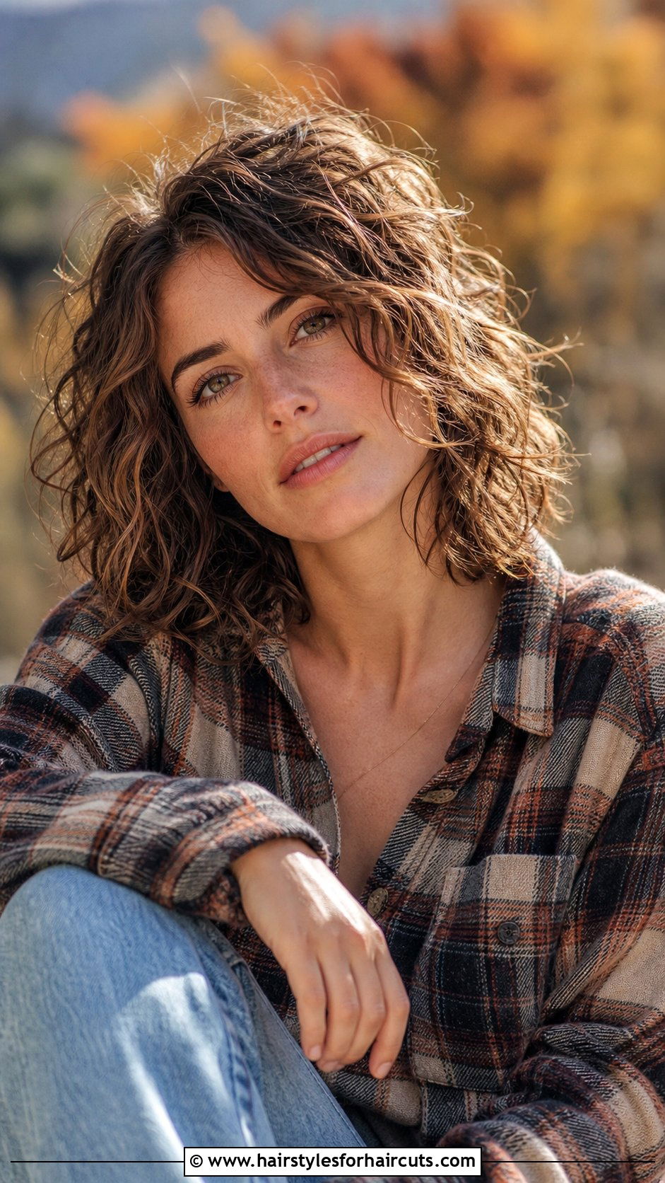 Messy Curly Lob - 25 hairstyles with curls for medium hair - 25 hairstyles with curls for medium hair