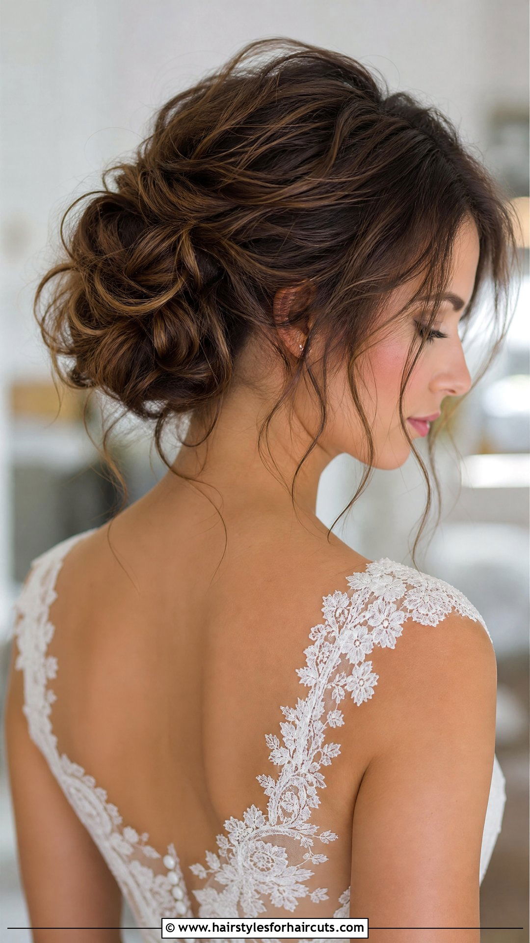 Messy Curly Wedding Bun - 25 wedding hairstyles for curly hair - 25 wedding hairstyles for curly hair