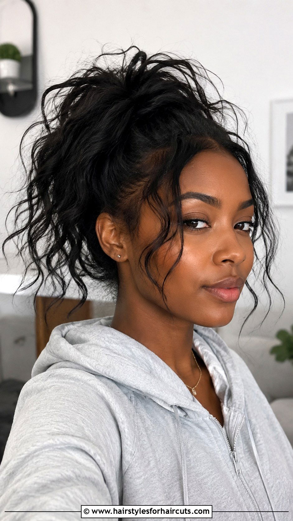 Messy Drawstring Ponytail - 25 drawstring ponytail hairstyles for black hair - 25 drawstring ponytail hairstyles for black hair