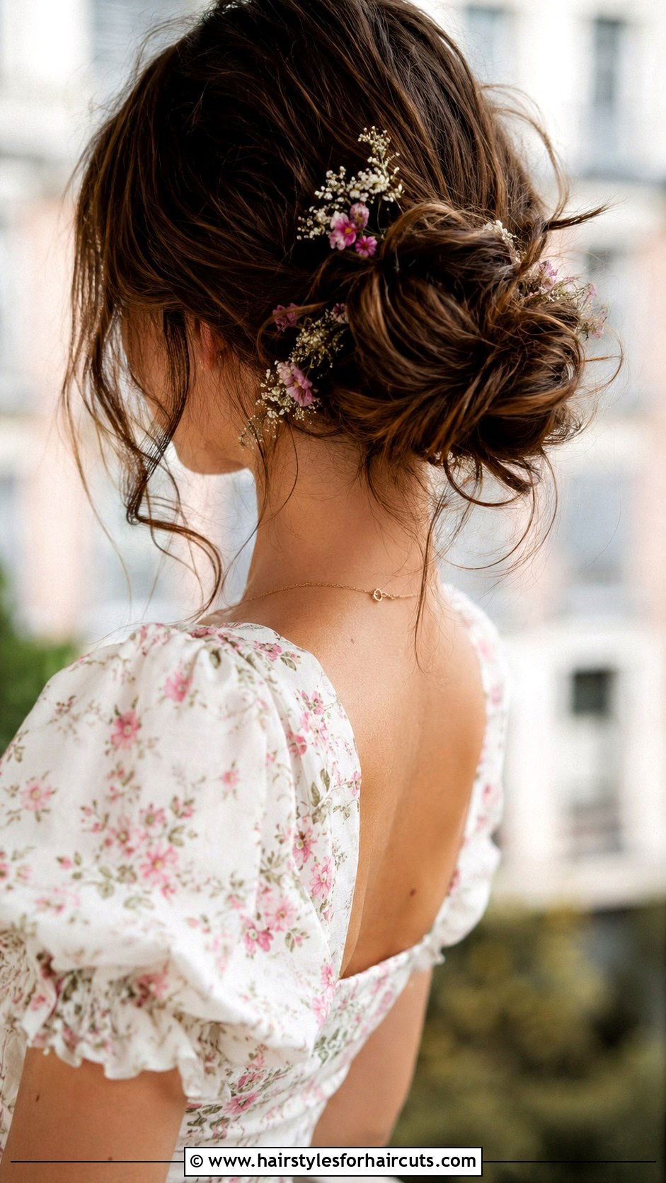 Messy Flower Bun - 25 casual updo hairstyles for long hair - 25 casual updo hairstyles for long hair