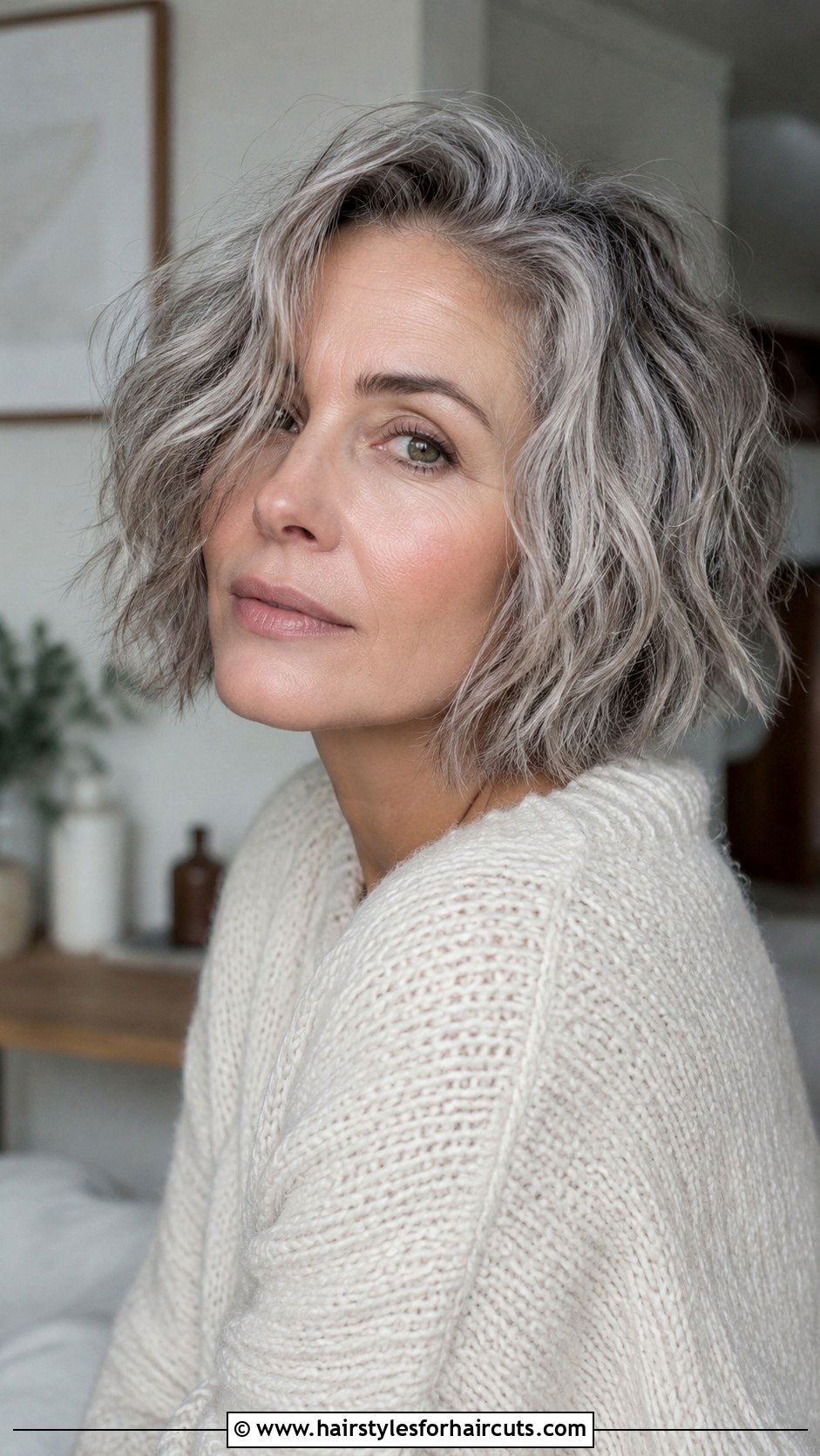 Messy Grey Bob - 25 bob hairstyles grey hair - 25 bob hairstyles grey hair