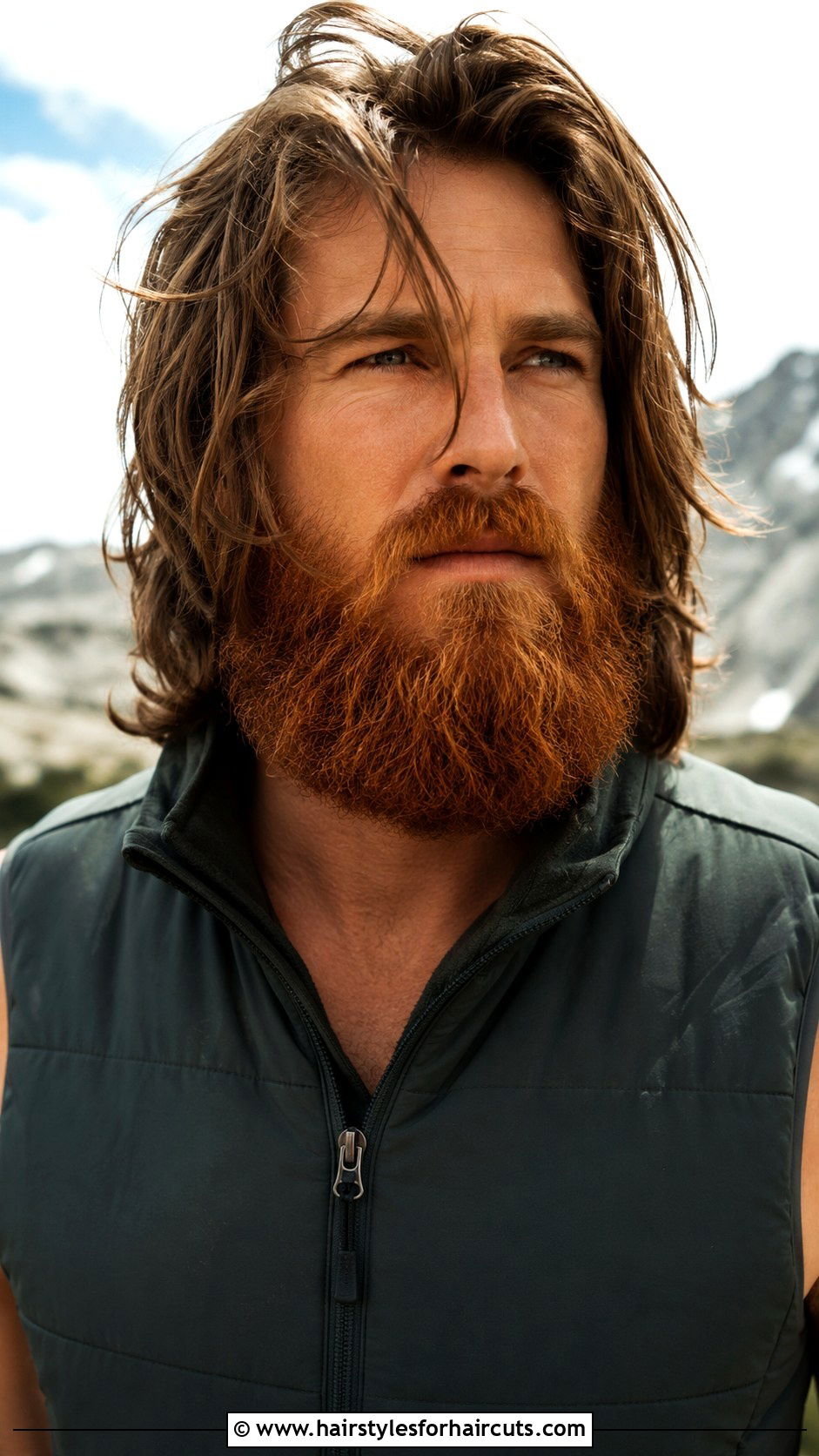 Messy Long Hair With Garibaldi Beard - 25 beard and long hairstyles - 25 beard and long hairstyles