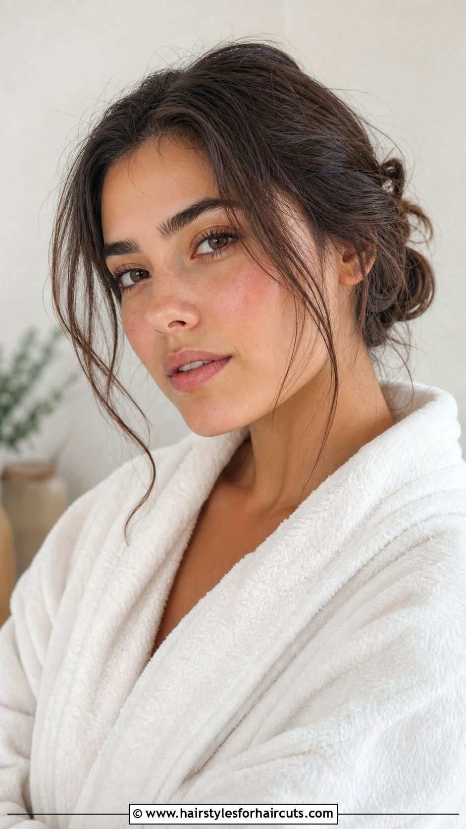 Messy Shoulder Length Bun - 25 hairstyles for shoulder length hair women - 25 hairstyles for shoulder length hair women