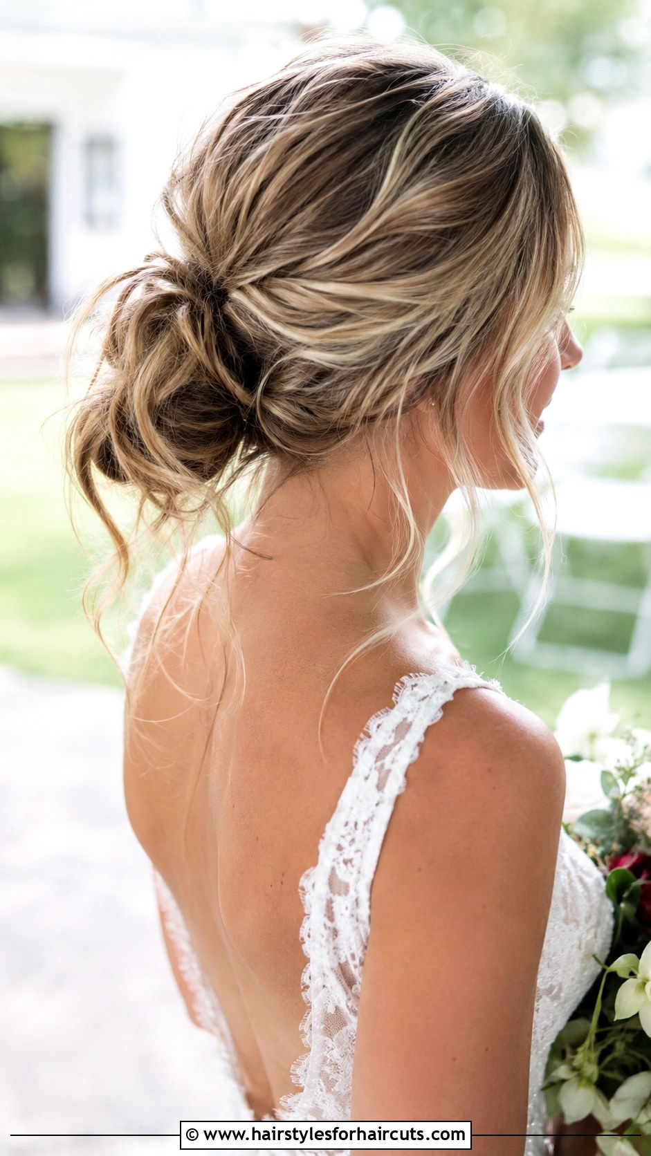 Messy Side Bun - 25 hair to the side wedding hairstyles - 25 hair to the side wedding hairstyles