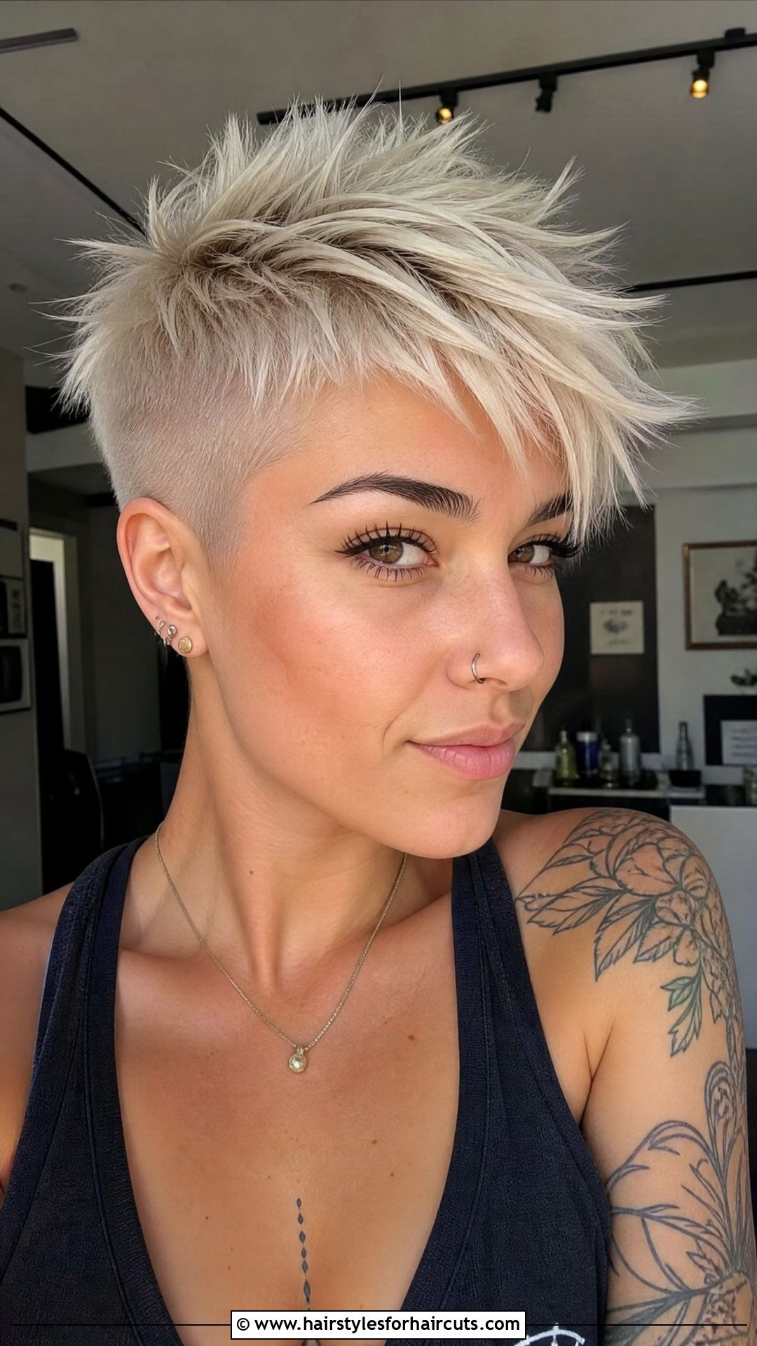 Messy Textured Spiky Pixie With Undercut - 25 fine hair messy short spiky hairstyles - 25 fine hair messy short spiky hairstyles