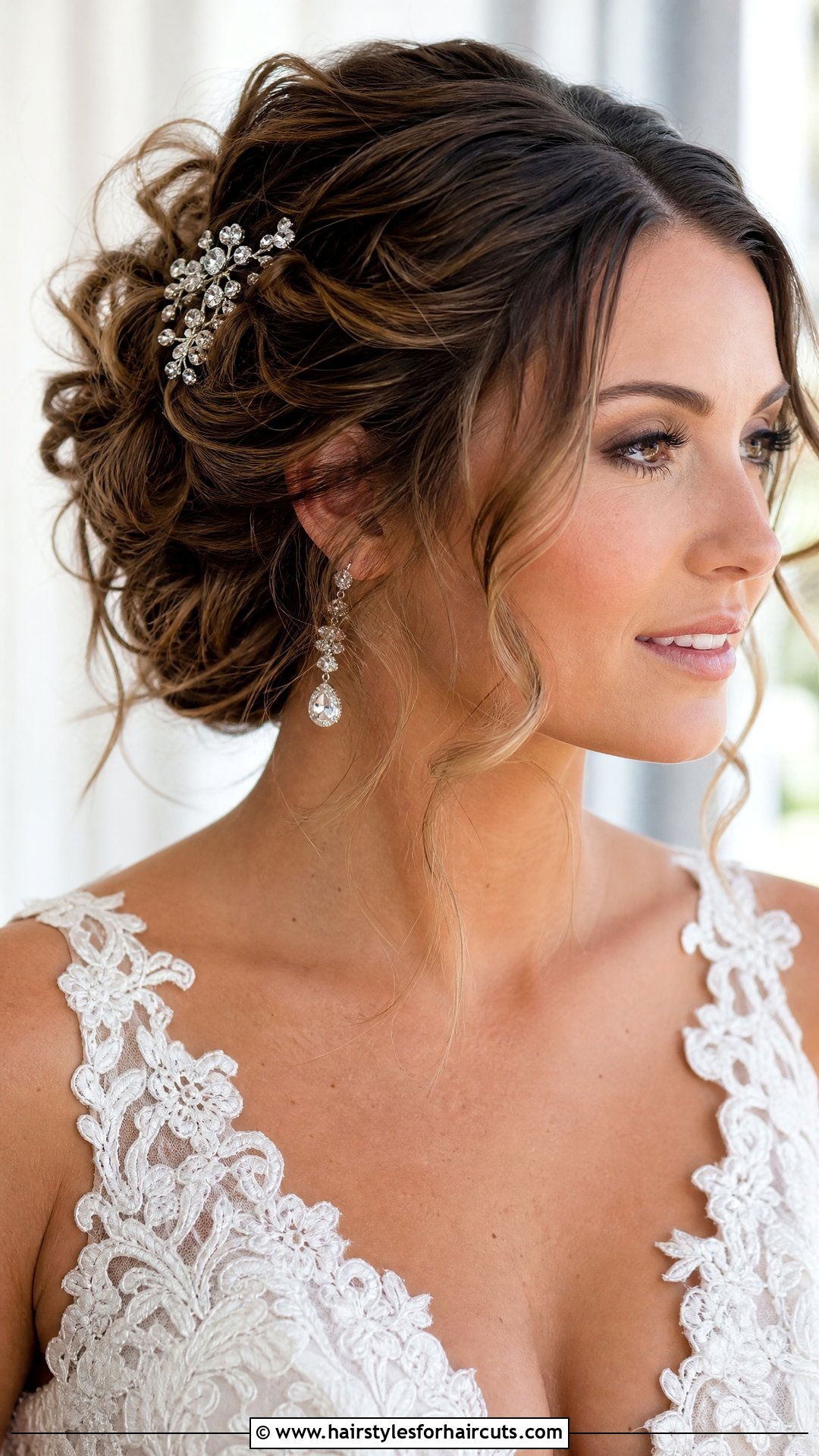 Messy Updo Fall Wedding Hairstyle - 25 fall wedding hairstyles - 25 fall wedding hairstyles
