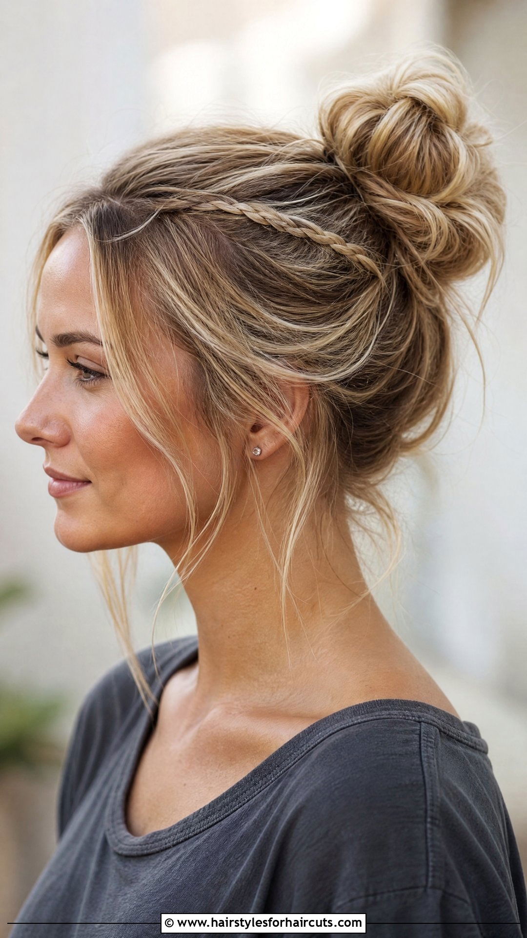 Messy Viking Bun With Braided Detail - 25 viking hairstyles for thin hair female - 25 viking hairstyles for thin hair female