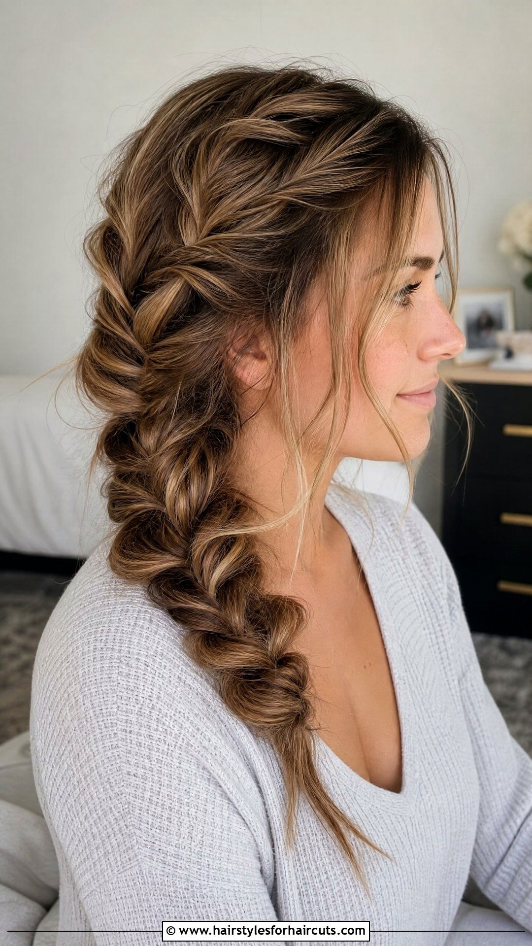 Messy Waterfall Braid - 25 waterfall hairstyles - 25 waterfall hairstyles