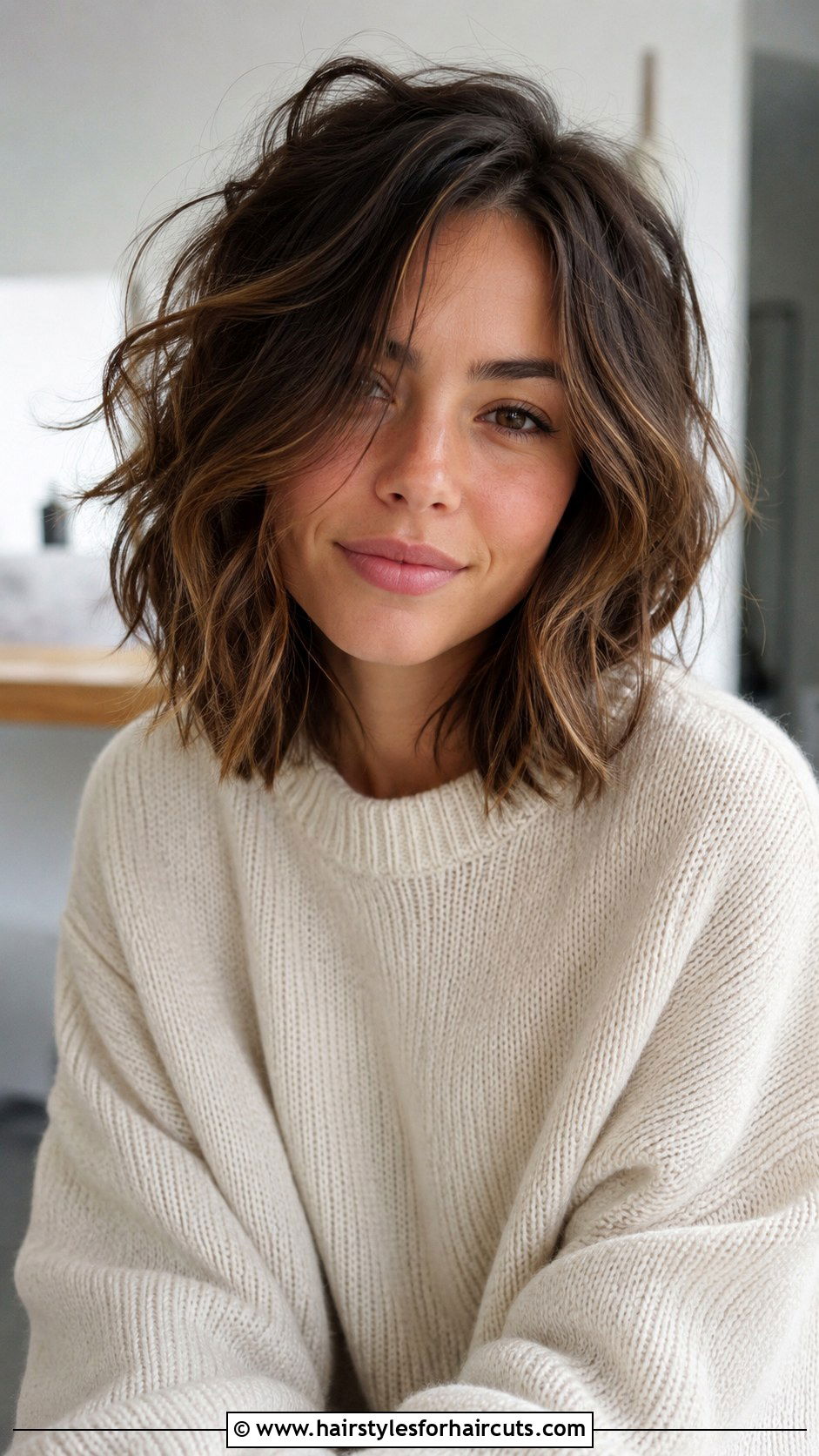 Messy Wavy Lob Haircut - 25 hairstyles women over 60 fine hair - 25 hairstyles women over 60 fine hair
