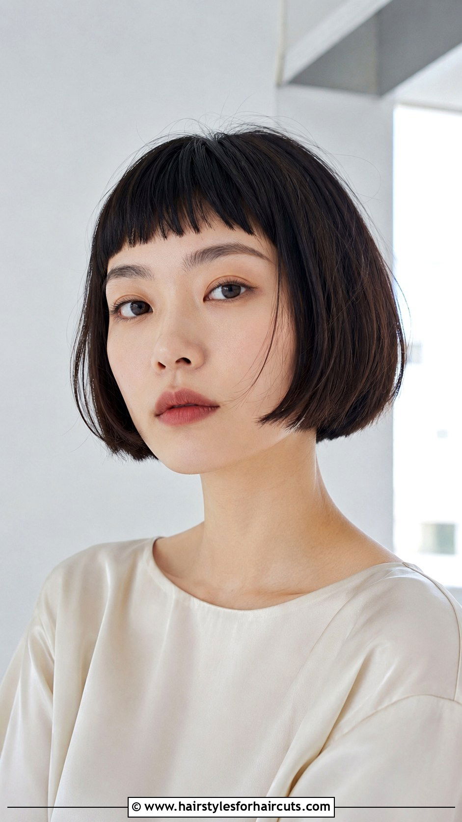 Micro Bangs Bob - 25 straight thin hair haircuts - 25 straight thin hair haircuts