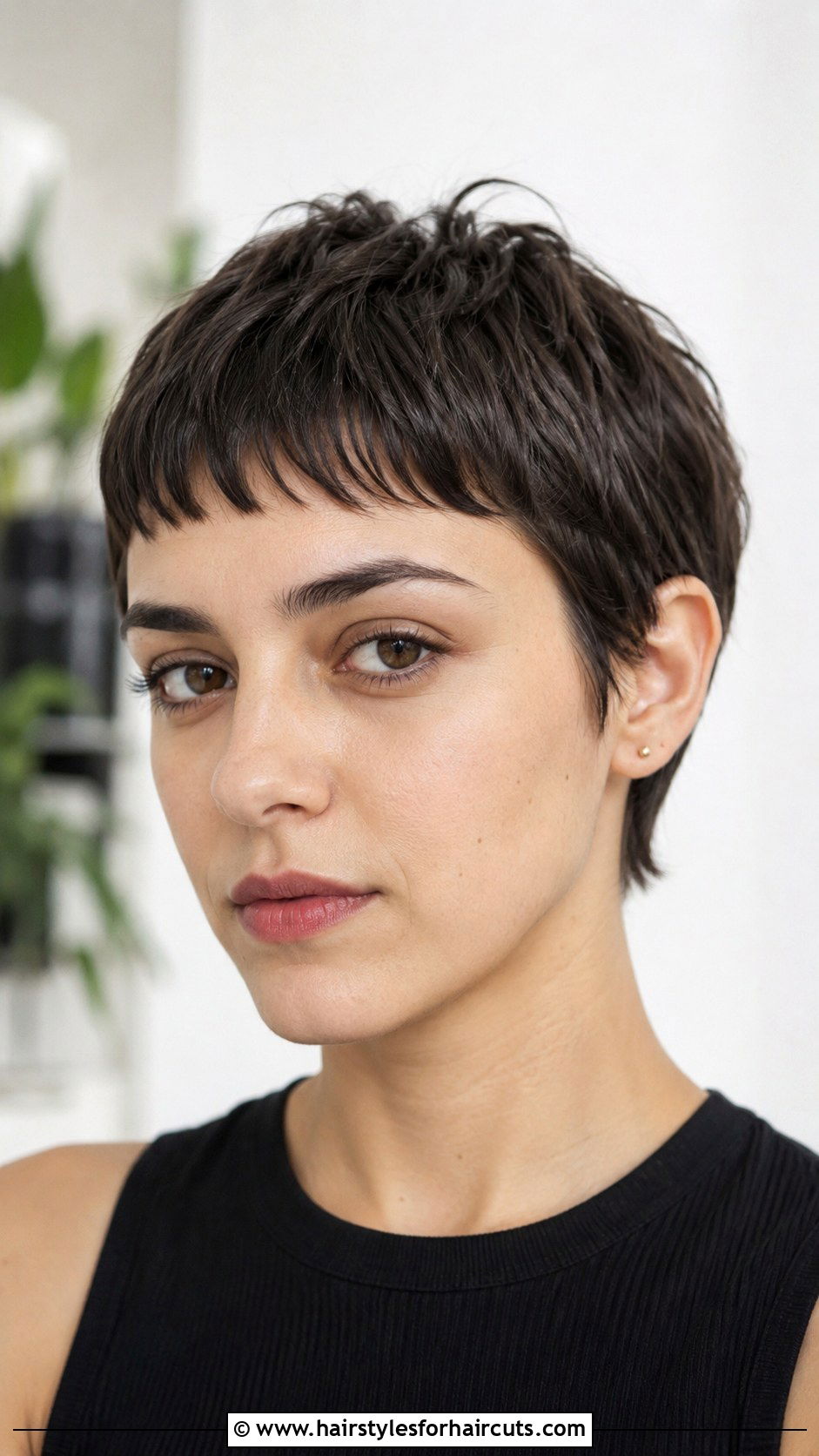 Micro Bangs Pixie - 25 haircuts for big forehead - 25 haircuts for big forehead