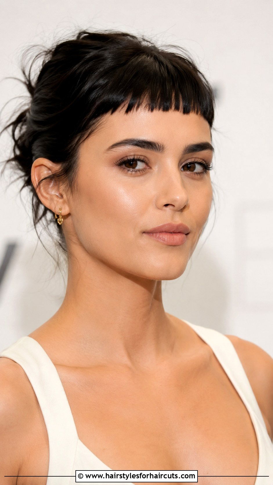 Micro Bangs With Updo - 25 bridal haircuts - 25 bridal haircuts