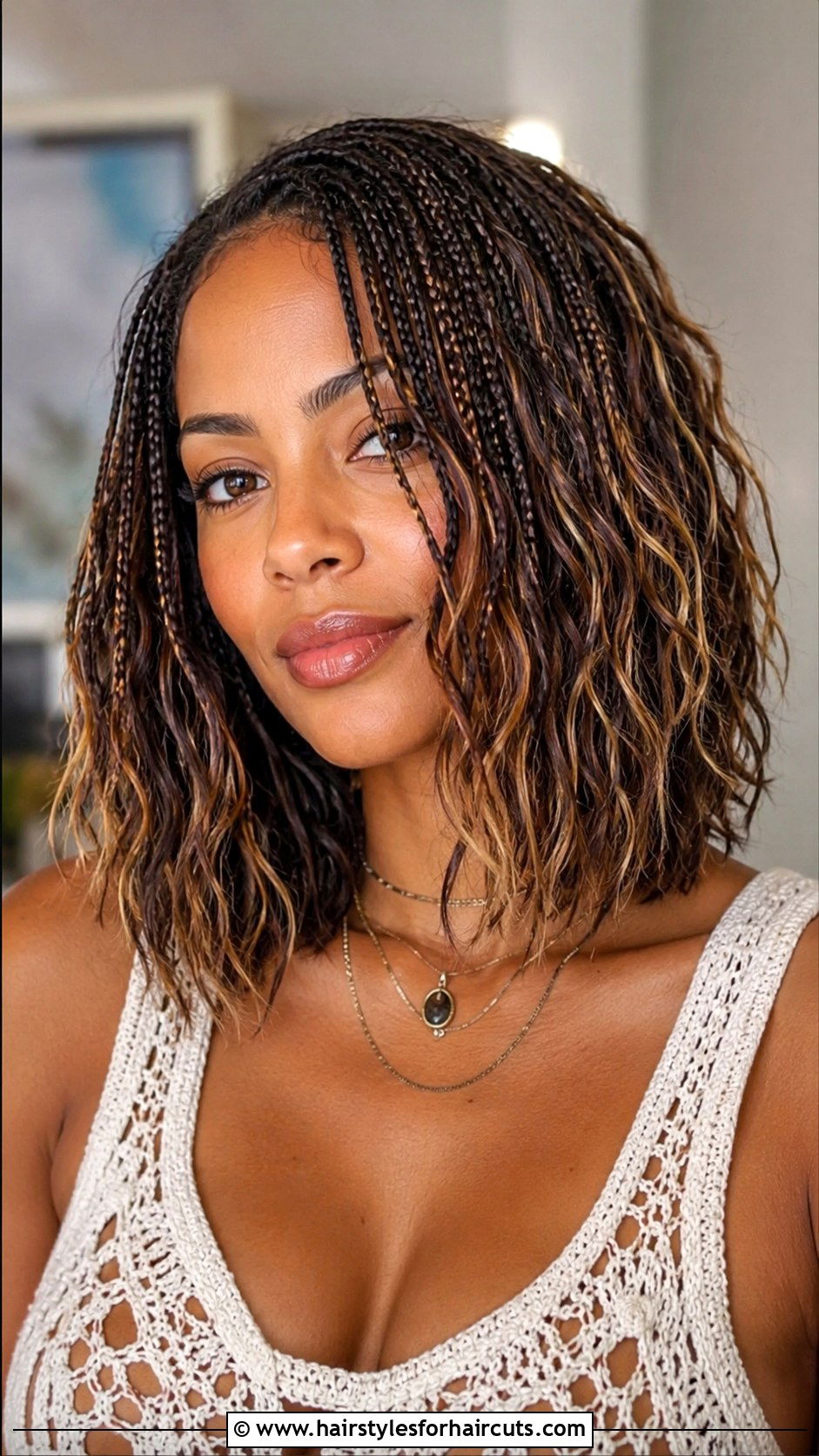 Micro Braid Boho Lob - 25 boho hairstyles short hair - 25 boho hairstyles short hair