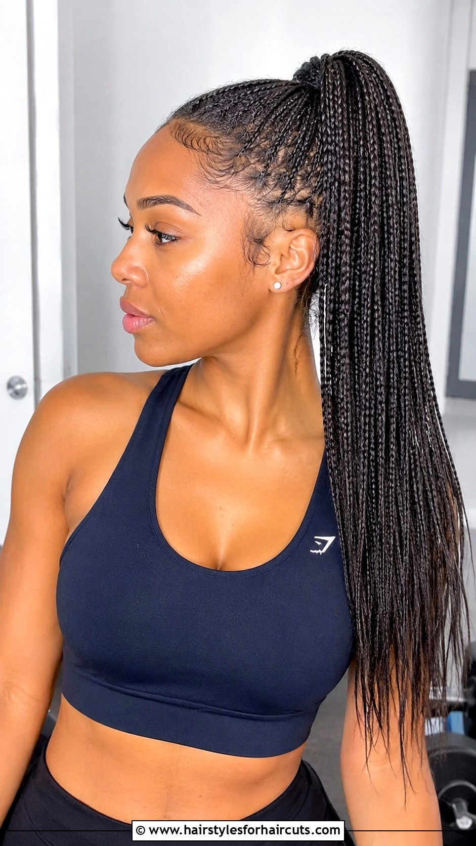 Micro Braid High Ponytail - 25 basketball hairstyles for long hair - 25 basketball hairstyles for long hair