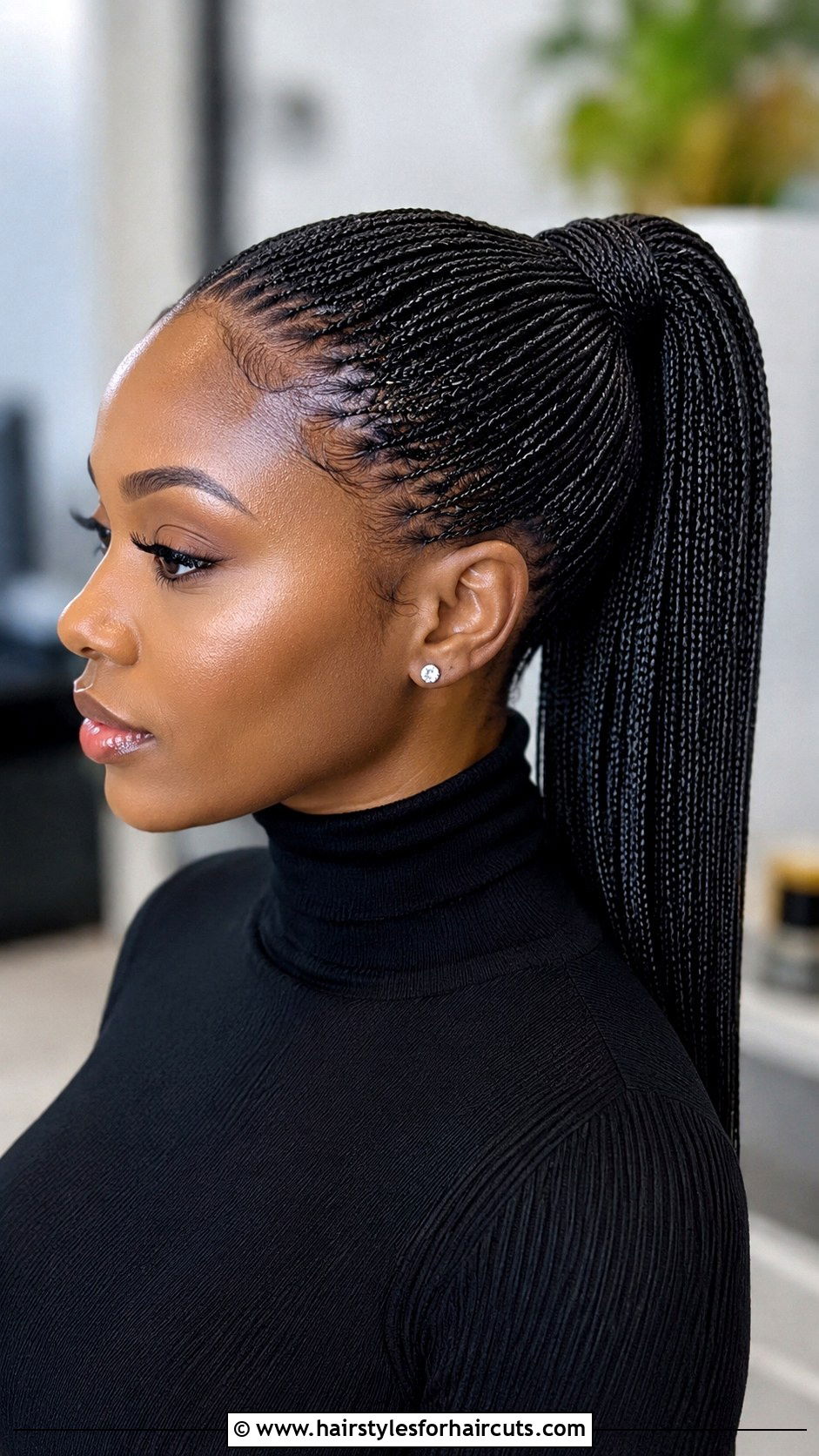 Micro Braid Ponytail - 25 braid ponytail hairstyles for black hair - 25 braid ponytail hairstyles for black hair
