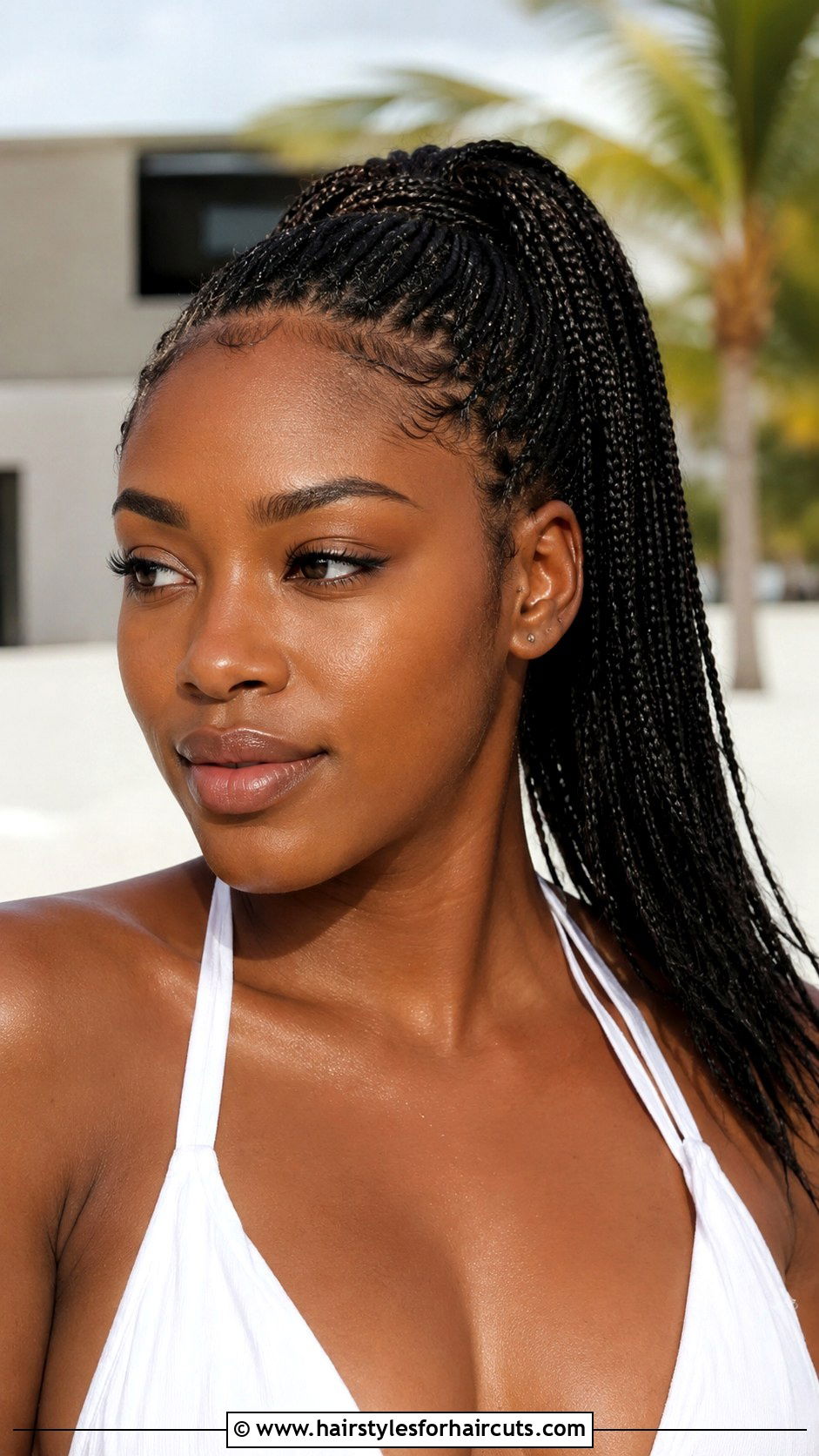 Micro Braided Drawstring Ponytail - 25 drawstring ponytail hairstyles for black hair - 25 drawstring ponytail hairstyles for black hair
