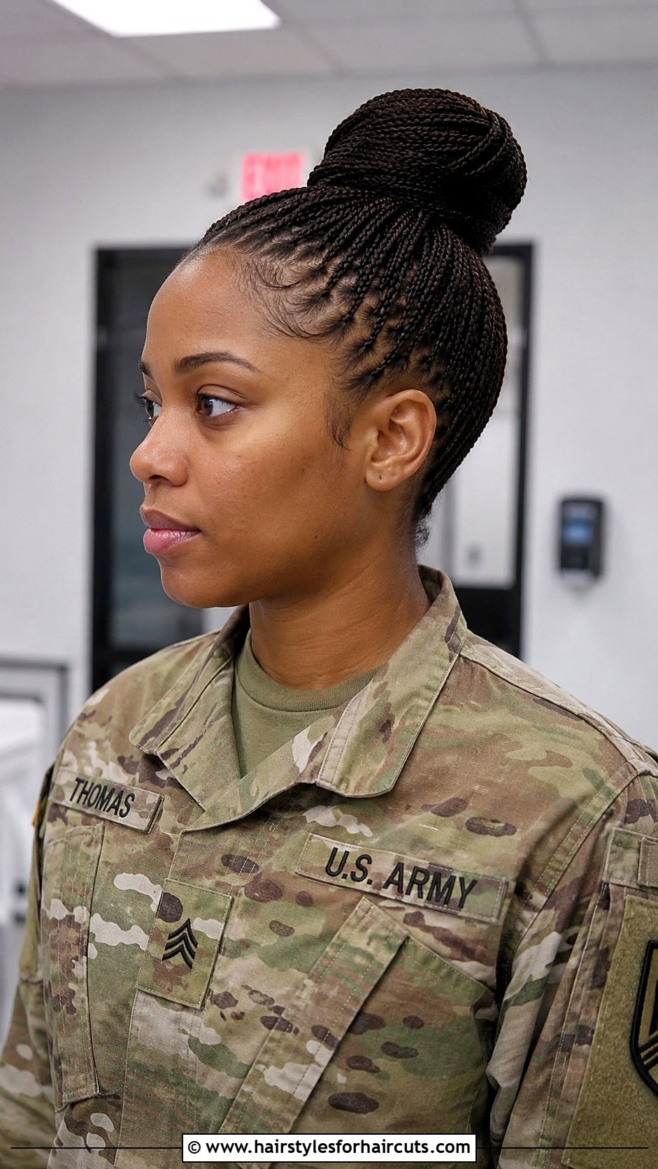 Micro Braids Army Updo - 25 army hairstyles - 25 army hairstyles