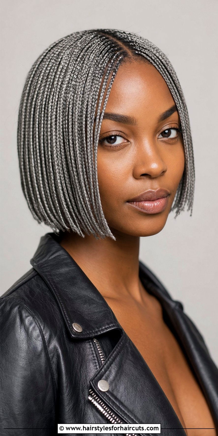 Micro Braids Bob - 25 braided hairstyles for gray hair over 50 - 25 braided hairstyles for gray hair over 50