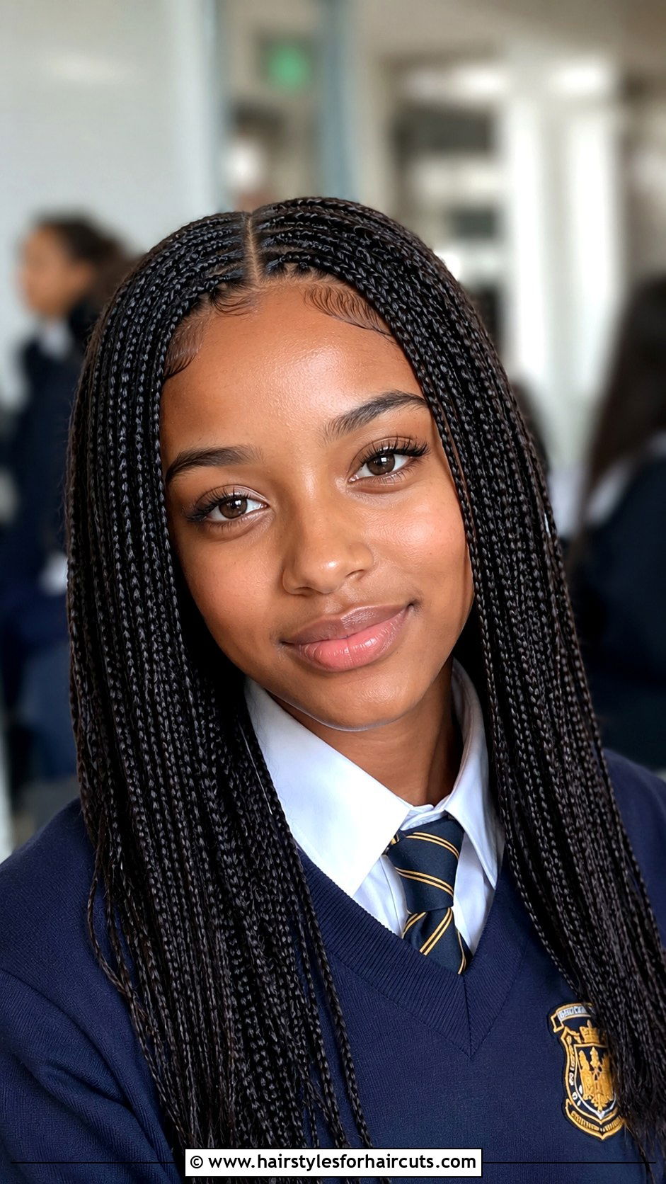Micro Braids Center Part - 25 cute black girl hairstyles - 25 cute black girl hairstyles