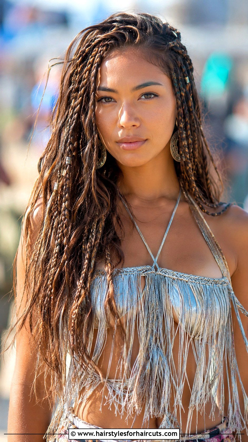 Micro Braids Down Hairstyle - 25 down hairstyles - 25 down hairstyles