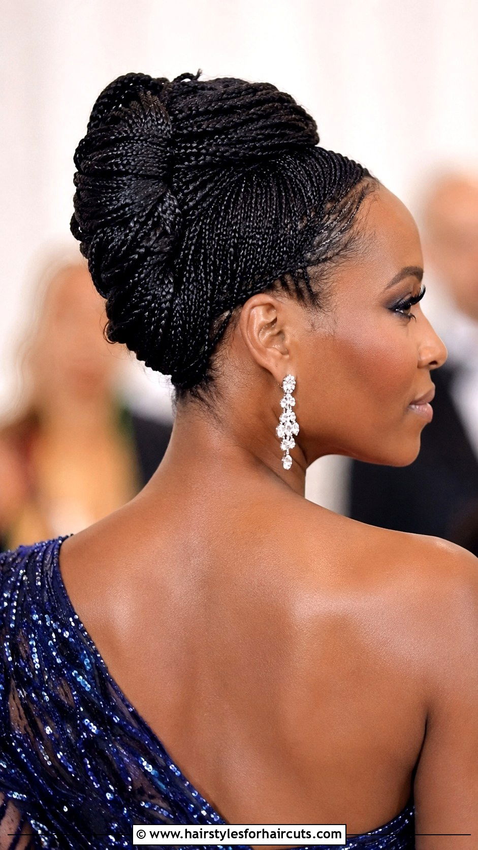 Micro Braids Elegant Updo - 25 braided updo hairstyles for black hair - 25 braided updo hairstyles for black hair